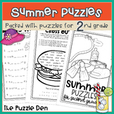 Summer Mini Puzzle Book for Second Graders