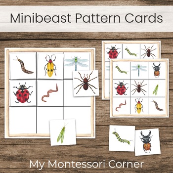 Preview of Summer Minibeast Picture Pattern Matching Cards - Toddler & Preschool Activity