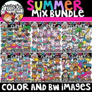 Preview of Summer Mix Clipart Growing Bundle {Summer Clipart}