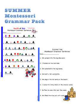 Preview of Summer Montessori Grammar
