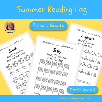 Preview of Summer Monthly Reading Log Motivates Fluency and Confident Reading at Home