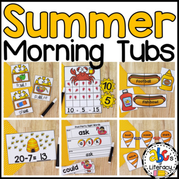 Preview of Summer Morning Tubs for 1st Grade - June/July Morning Work Bins for First Grade