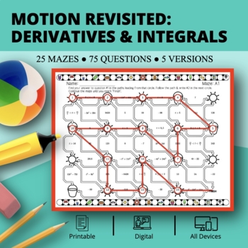 Preview of Summer: Motion Along a Line Revisited Maze Activity