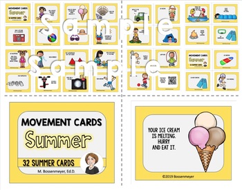 Summer Movement Card Set by Peaceful Playgrounds | TpT