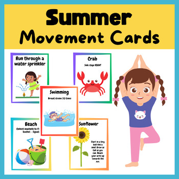 Preview of Summer Movement Cards Brain Break Cards | Summer PE Game | Classroom management