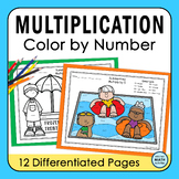 Summer Multiplication Facts Fluency Practice Color by Number