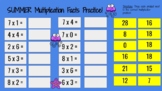 Summer Multiplication Practice Activity - Google Slides