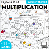 Summer Multiplication Practice for Single Digit Multiplica