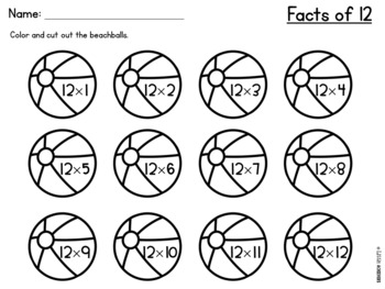 summer math activities multiplication facts practice by little achievers