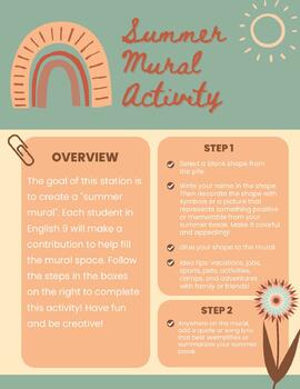Preview of Summer Mural Activity (Welcome Back!)