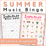 Summer Music Bingo Game Activity for End of the Year Music