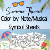 Summer Music Coloring Pages- Color by Note/Treble Clef/Mus