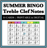 Summer Music Game - Treble Clef Note-Naming Bingo