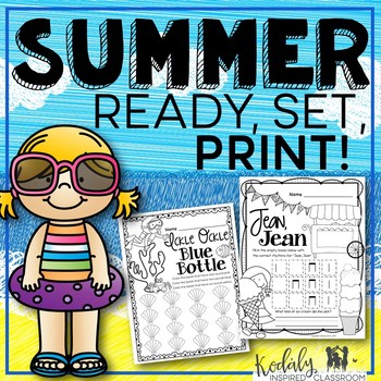 Preview of Music Worksheets for Summer {Ready Set Print}