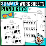 Summer Music Worksheets | Piano KEYS [Black Keys, White Ke