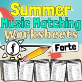 Summer Music Worksheets | Summer Music Match Activities