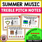 Summer Music Worksheets - Treble Clef Notes