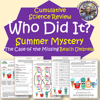 Preview of Summer Mystery-  Science Review (Googles Slides Option)