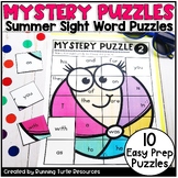 Summer Mystery Puzzles, End of Year Sight Words for Kinder