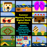 Summer Mystery Pixels Math Activities-Set of 10!