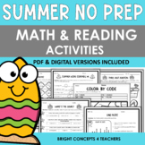 June Summer NO PREP Activities Worksheets {Print & Digital}