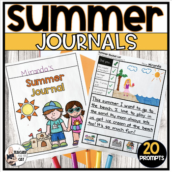 Summer NO PREP Primary Journal Prompts by A Teacher and her Cat | TPT