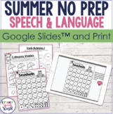 Summer No Prep Speech Therapy Activities | Google Slides a