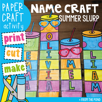 Preview of Summer Name and Word Craft Activity