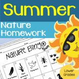 Summer Nature Homework (Nature Bingo and Scavenger Hunt)