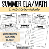 Summer No-Prep Math and ELA Activities, End of Year Math a