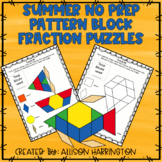 Summer Pattern Block Fraction Puzzles