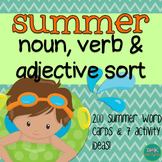 Summer Noun, Verb & Adjective Sort