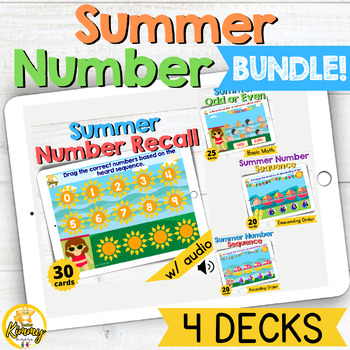 Preview of Summer Number Boom Cards Bundle