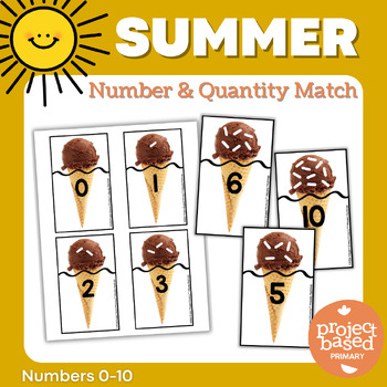 Preview of Summer Number & Quantity Match Puzzles
