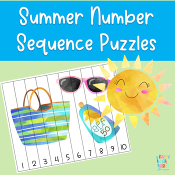 Summer Number Sequence Puzzles (Numbers 1-10) by Knox Kat Arts | TpT