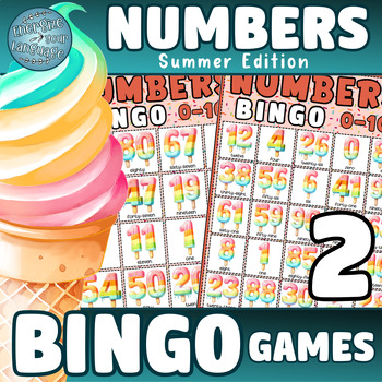 Preview of Summer Numbers BINGO {PART2}: Educational Game for Learning Numerical Vocabulary