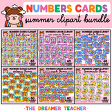 Summer Numbers Cards Clipart Bundle