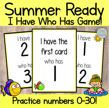 Preview of Summer Numbers I Have Who Has Game - Kindergarten, VPK, 1st Grade