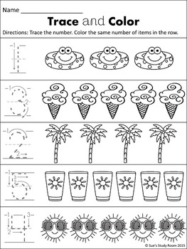 Summer Numbers and Counting by Sue's Study Room | TpT