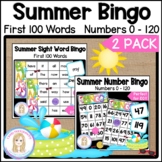 Summer Numbers to 120 and Sight Words Bingo 2 Pack l First