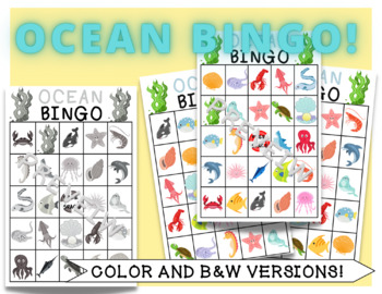 Preview of Summer Ocean Bingo ] Elementary & Preschool fun activities