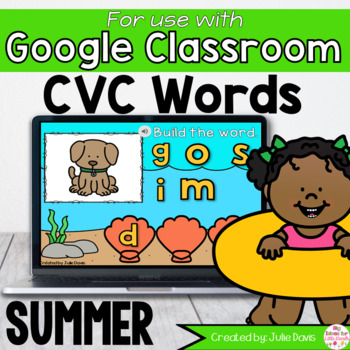 Preview of Summer Ocean CVC Words Activity for Google Classroom