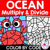 Summer Ocean Color by Number Code Multiplication and Divis
