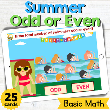 Preview of Summer Odd or Even Boom Cards