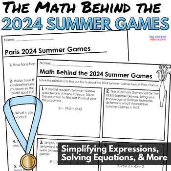 Preview of Summer Olympics 2024 Math Worksheets