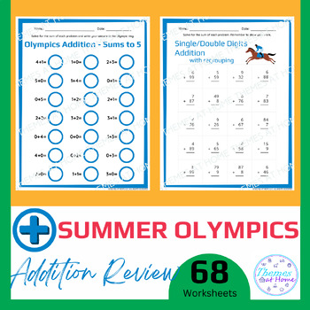 Preview of Summer Olympics Addition Review Worksheets