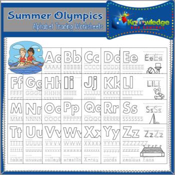 summer olympics alphabet tracing worksheets by knowledge box central