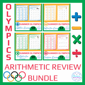 Preview of Summer Olympics Arithmetic Review Worksheets Bundle