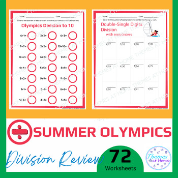 Preview of Summer Olympics Division Review Worksheets