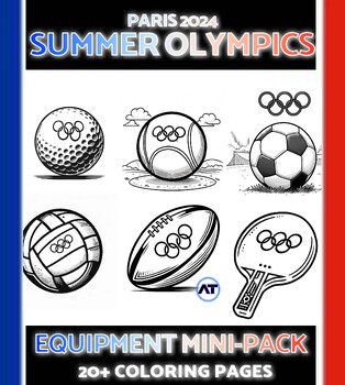 Preview of Summer Olympics Equipment Coloring Pages - 20 Count Mini-Pack